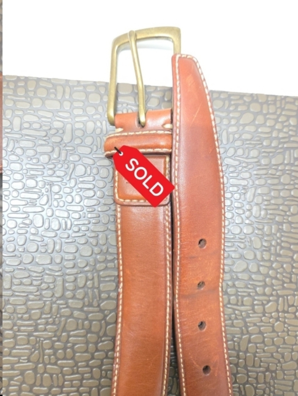 SOLD.....Polo Ralph Lauren Leather Dress Belt in Light Tan 36